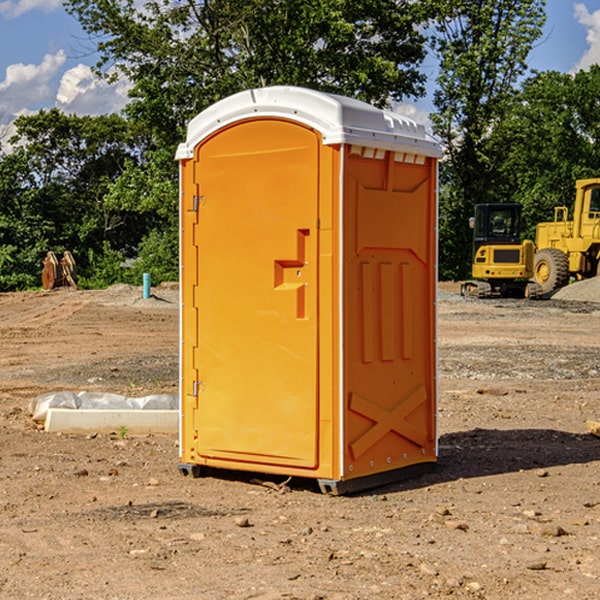 how often are the portable restrooms cleaned and serviced during a rental period in Brooks